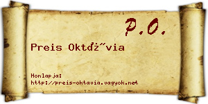Preis Oktávia névjegykártya